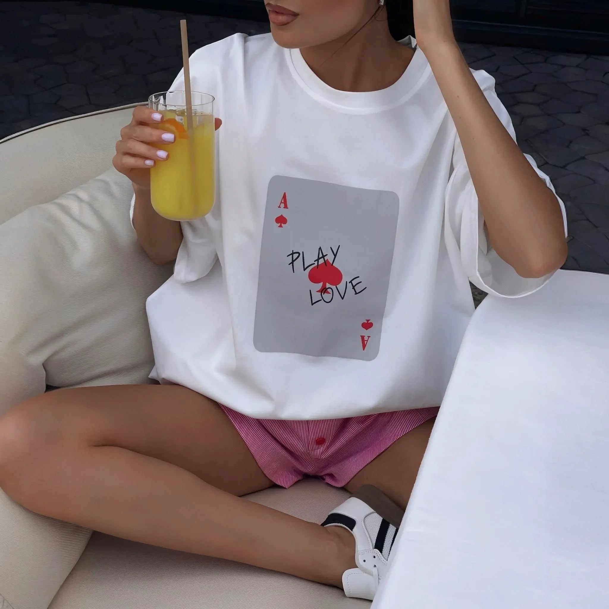 Play & Love Cotton T-Shirt - White / M - Mermaid Way