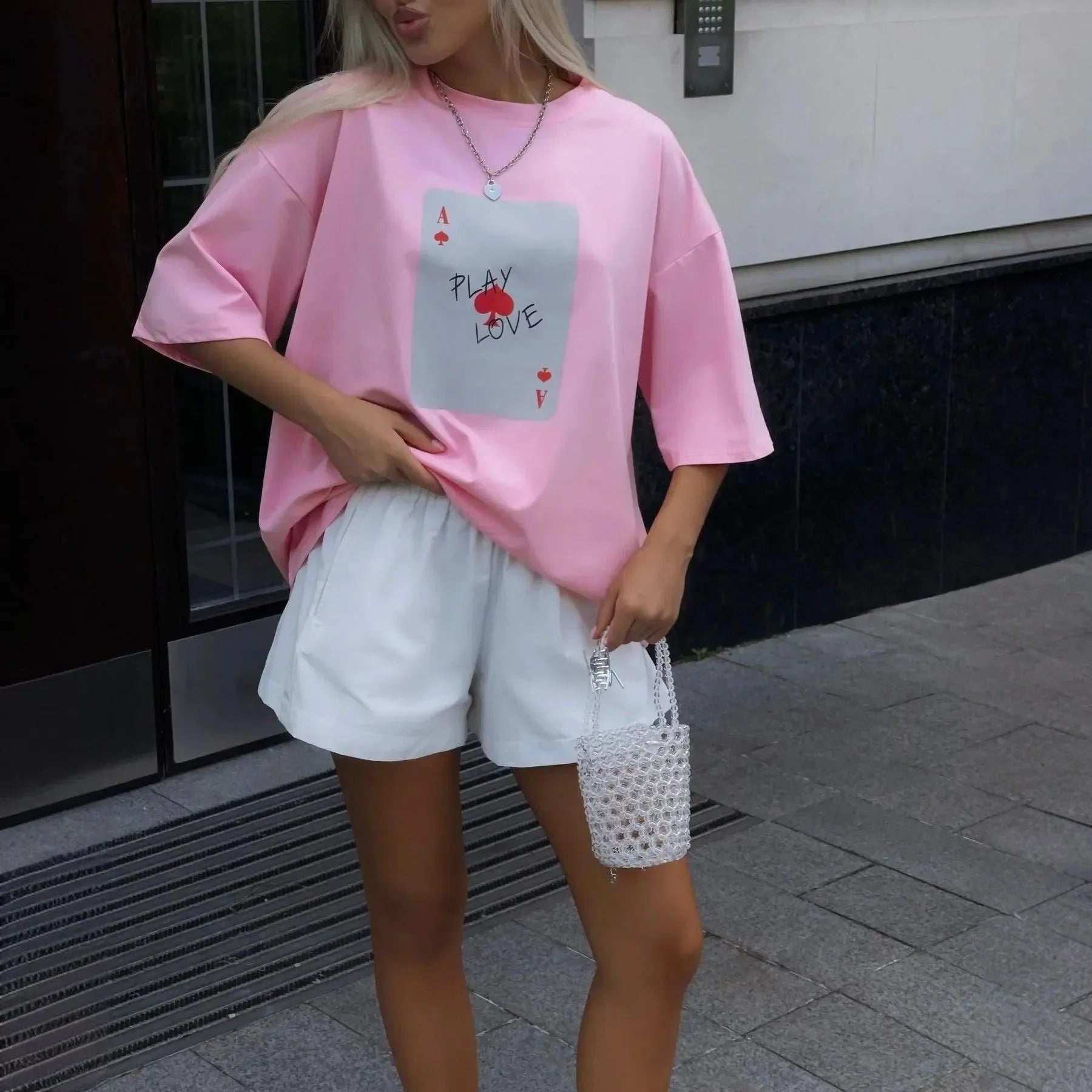 Play & Love Cotton T-Shirt - Pink / M - Mermaid Way