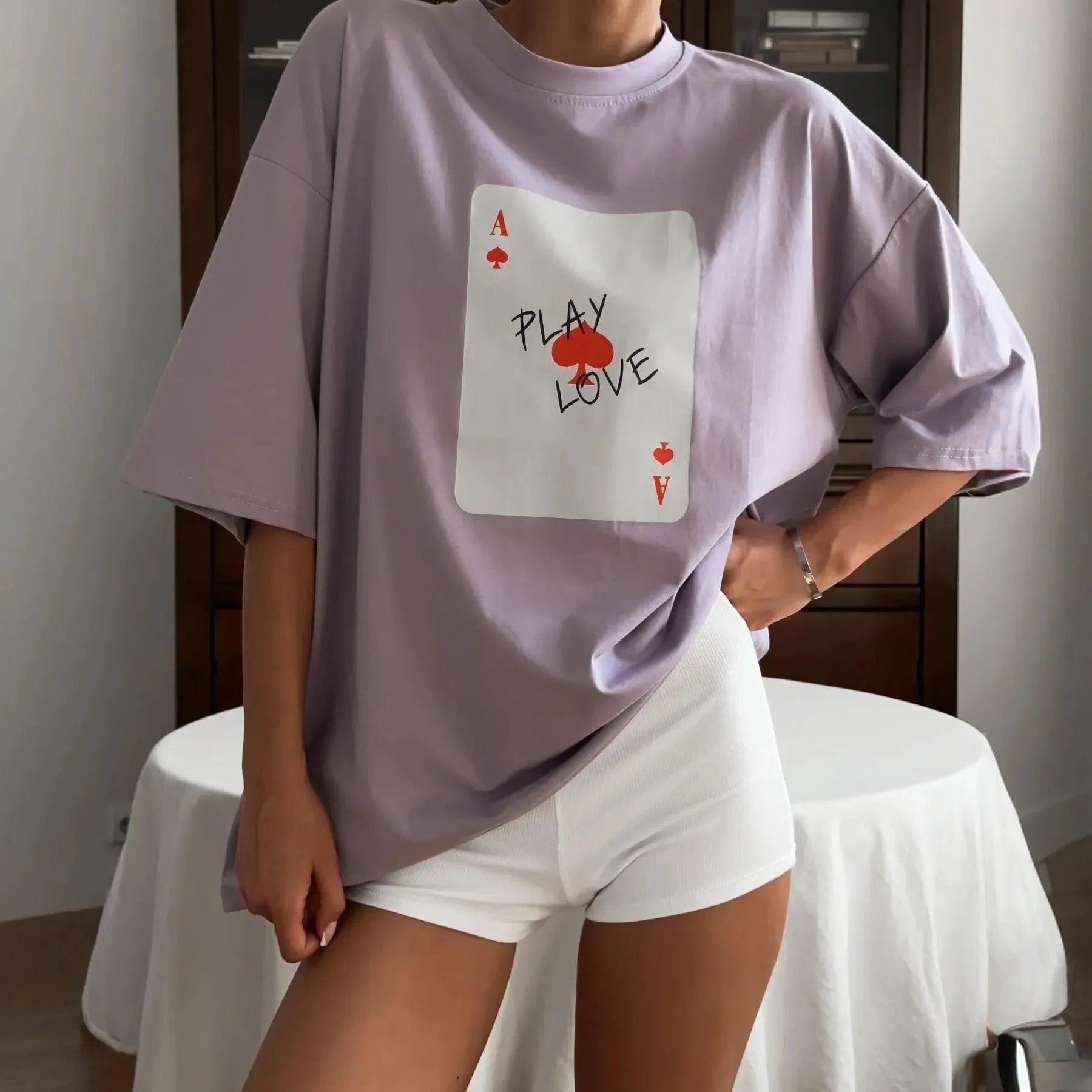 Play & Love Cotton T-Shirt - Purple / M - Mermaid Way