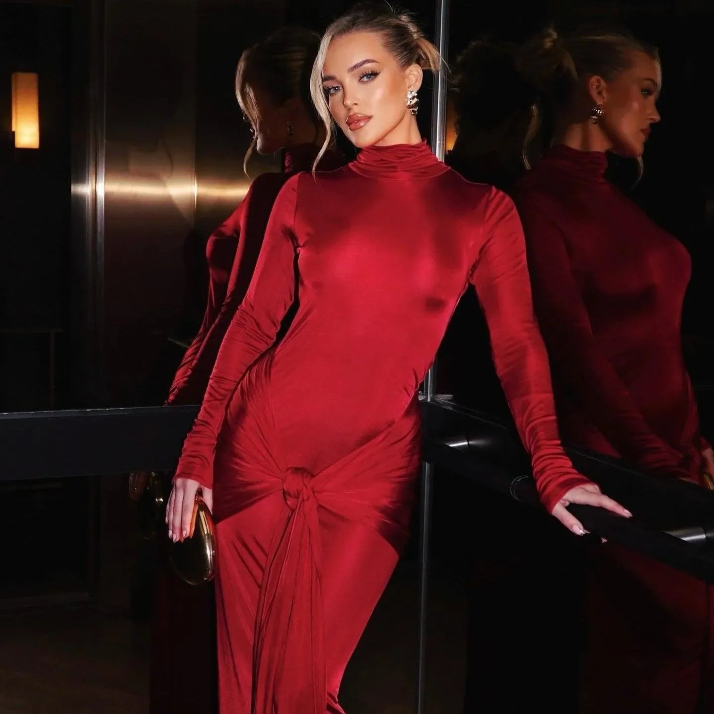 Playing Games Red Maxi Dress for Chic Evenings | Mermaid Way M Playing Games Red Maxi Dress for Chic Evenings | Mermaid Way M