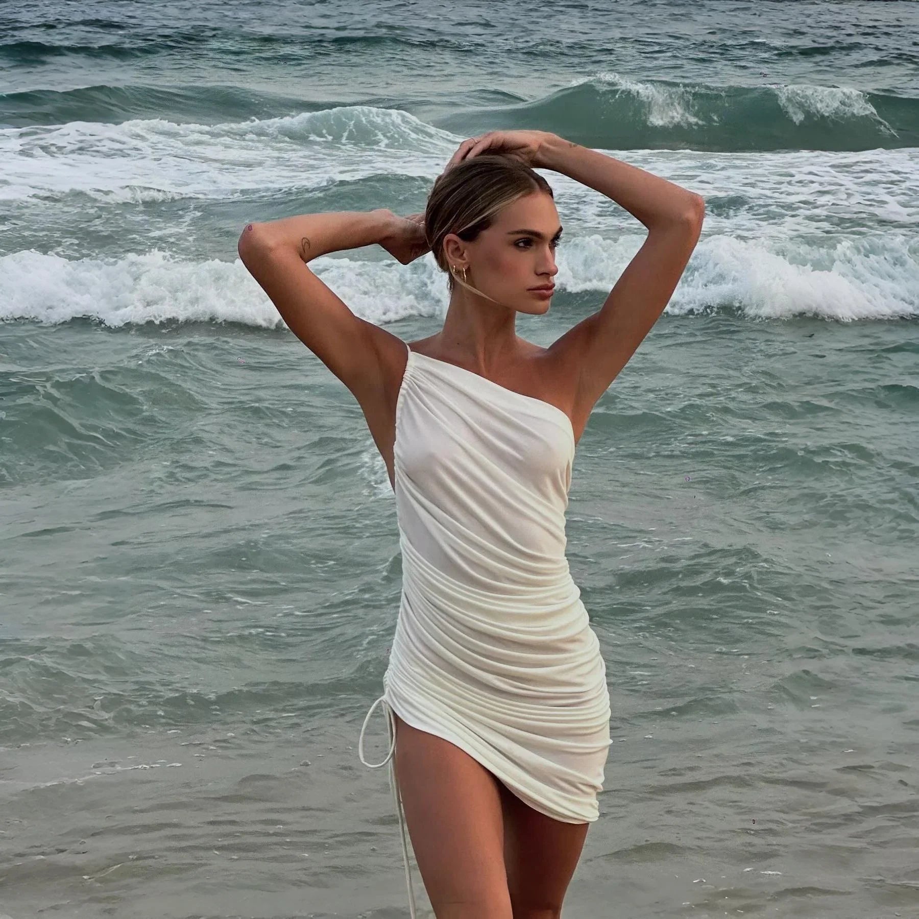 Pure Heart Pleated Mini Dress Mermaid Way