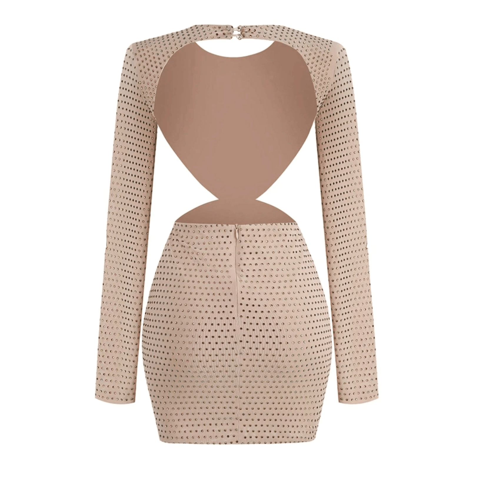 Rose Riviera Backless Diamond Mini Dress - Champagne / XS - Mermaid Way