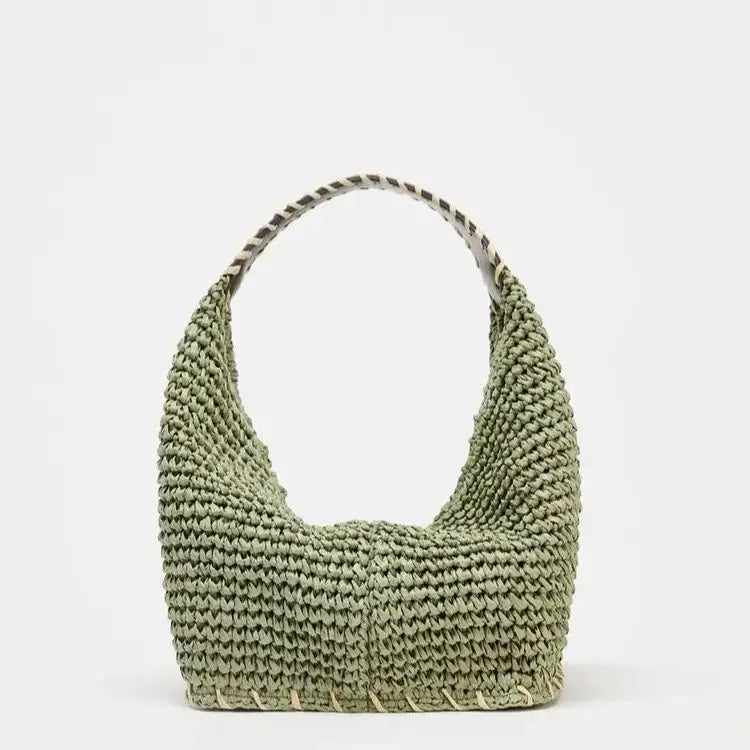 Savina Braided Body Handbag with Shoulder Strap - Green - Mermaid Way