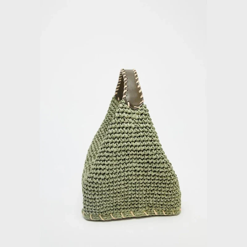 Savina Braided Body Handbag with Shoulder Strap - Green - Mermaid Way