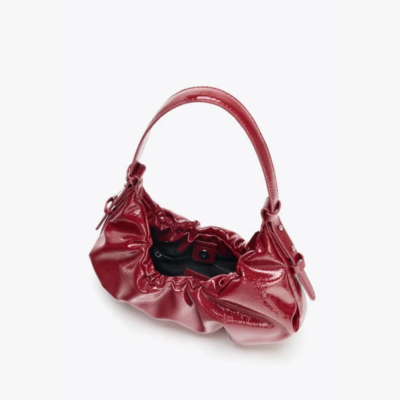 Scarlet Kiss Ruched Shoulder Bag - Red - Mermaid Way