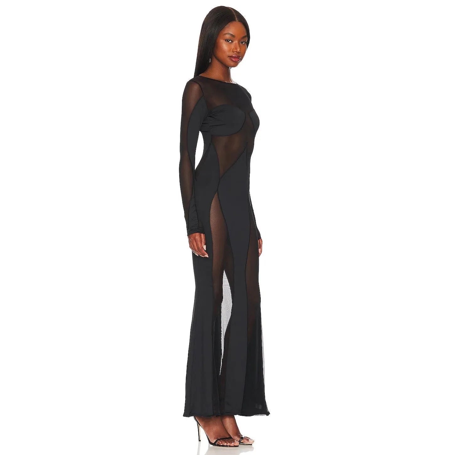 Siena Long Sleeve Mesh Maxi Dress Mermaid Way