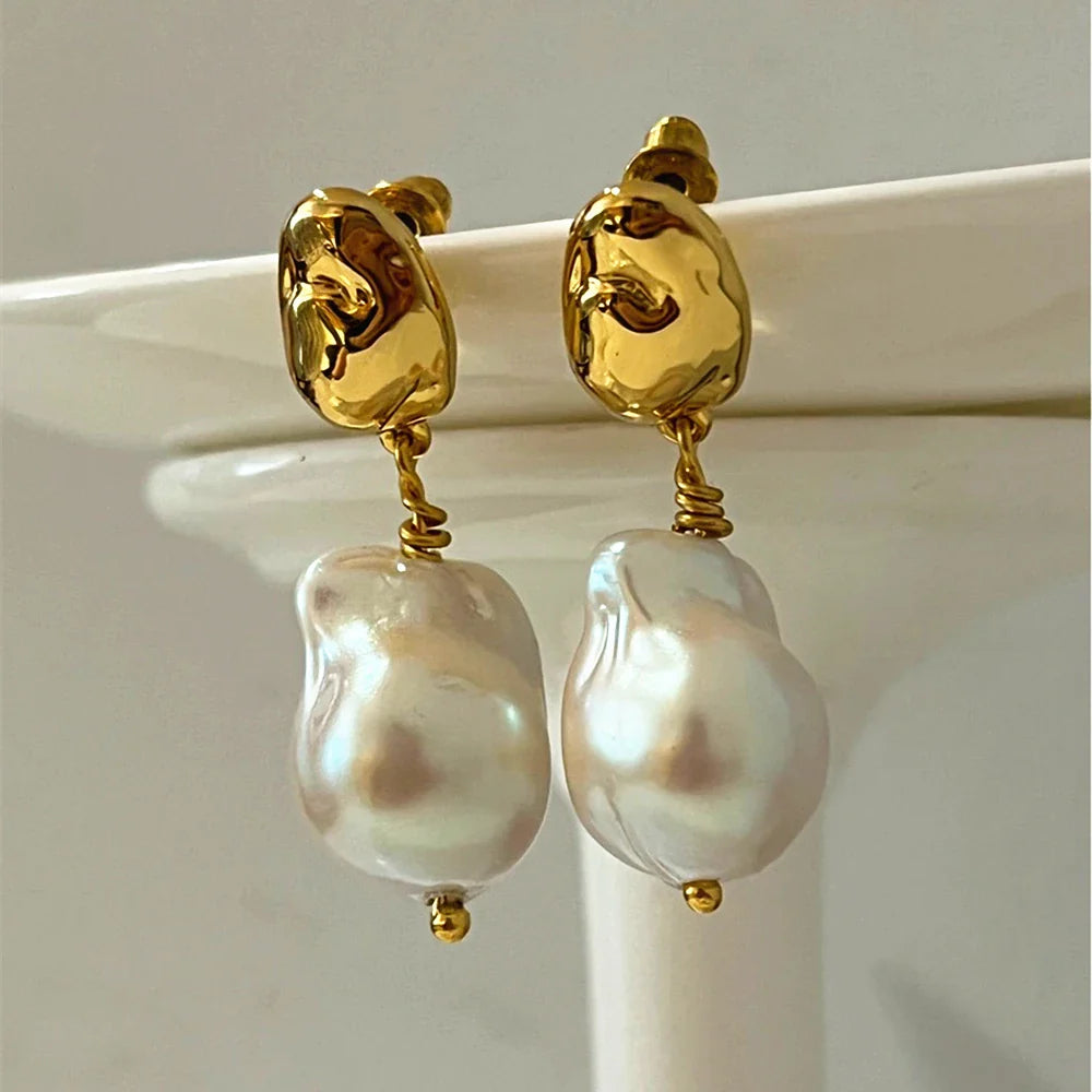 Sun Drop Pearl Pendant Earrings Mermaid Way