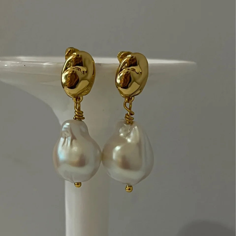 Sun Drop Pearl Pendant Earrings Mermaid Way