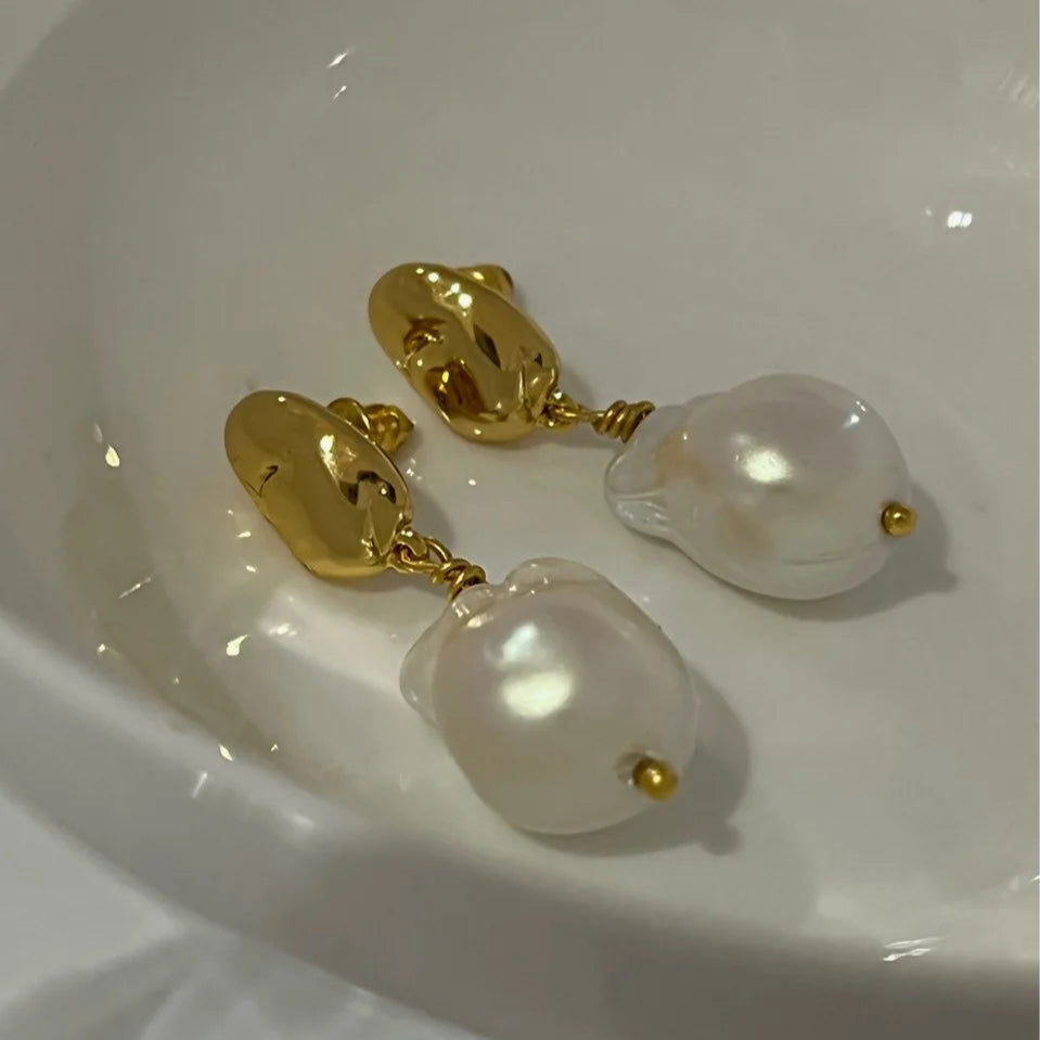 Sun Drop Pearl Pendant Earrings Mermaid Way