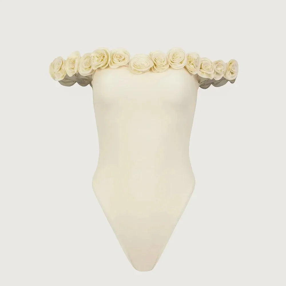 Sunshine Joy Off Shoulder One Piece Swimsuit - Ivory / S - Mermaid Way