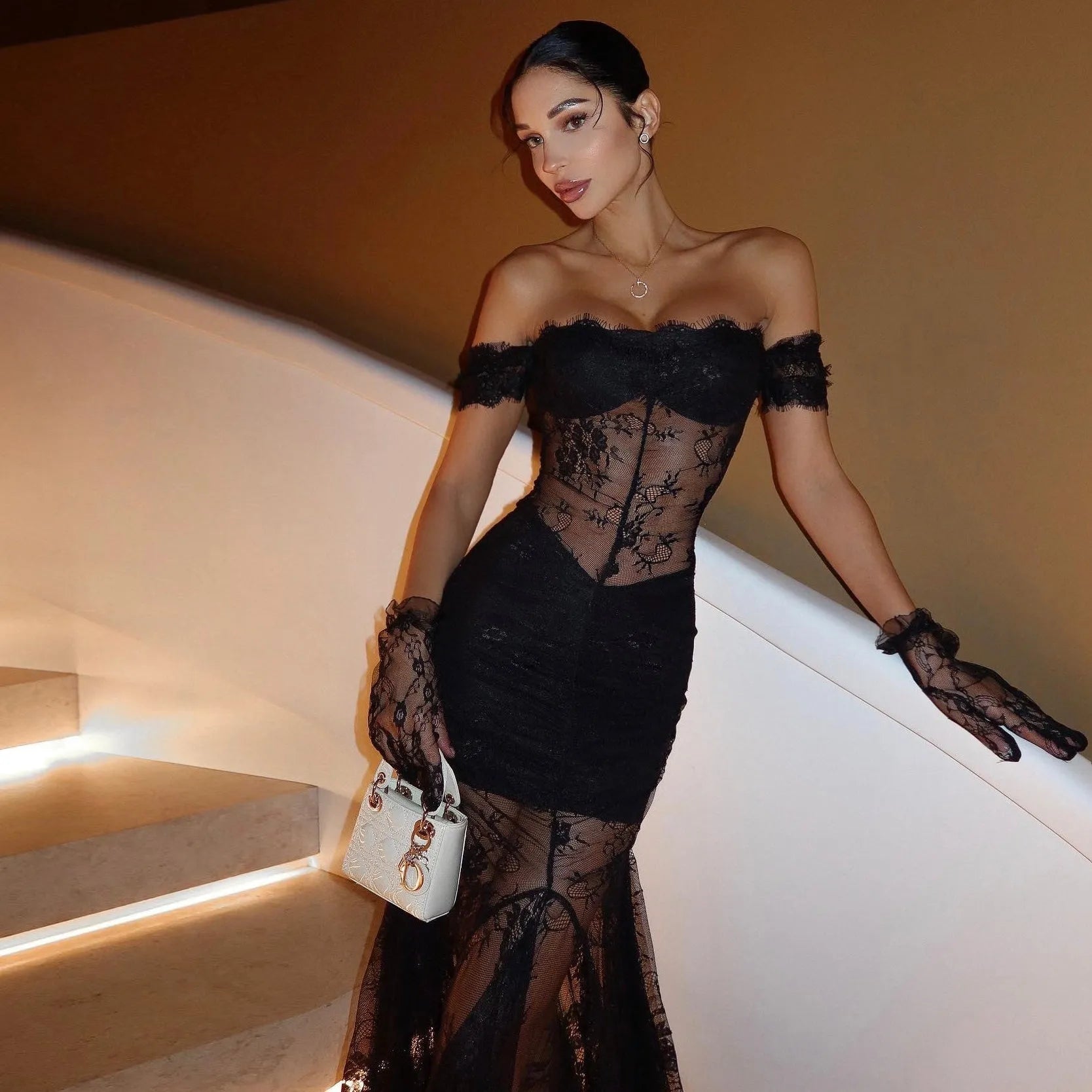 Sweet Intentions Lace Maxi Dress - Black / S - Mermaid Way