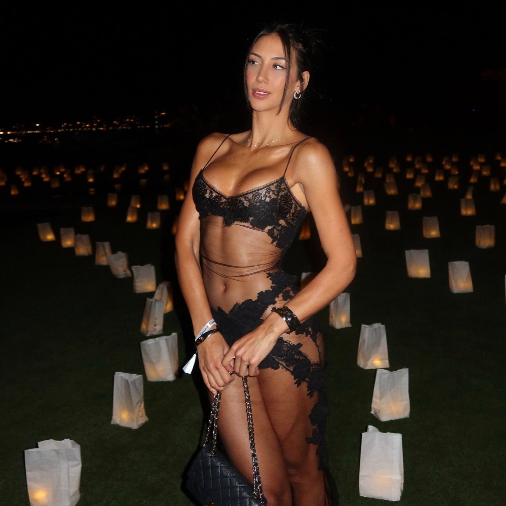 Te Amo Lace Mesh Maxi Dress - Black / S - Mermaid Way