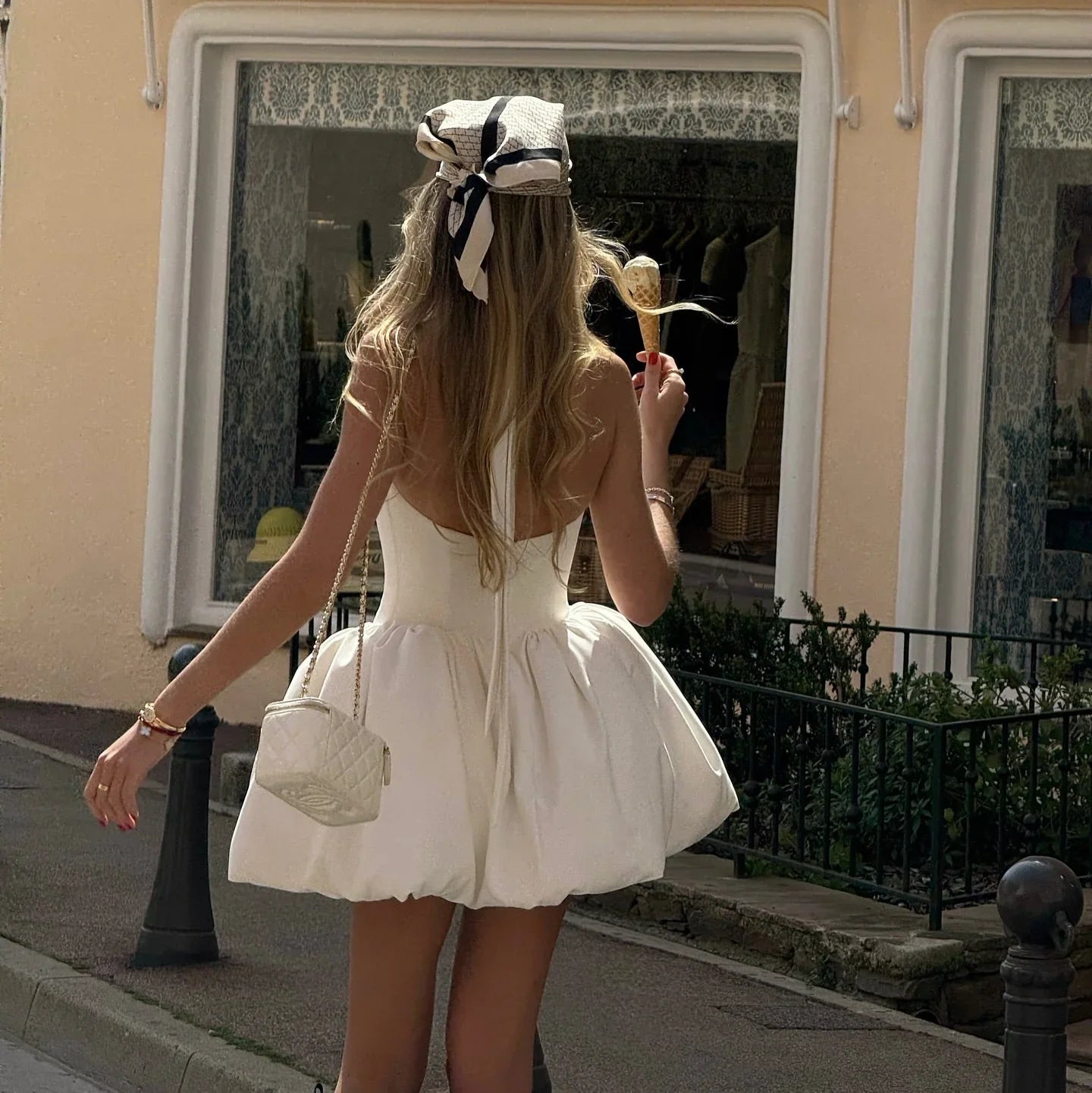 Tea Time Halter Bubble Mini Dress Mermaid Way