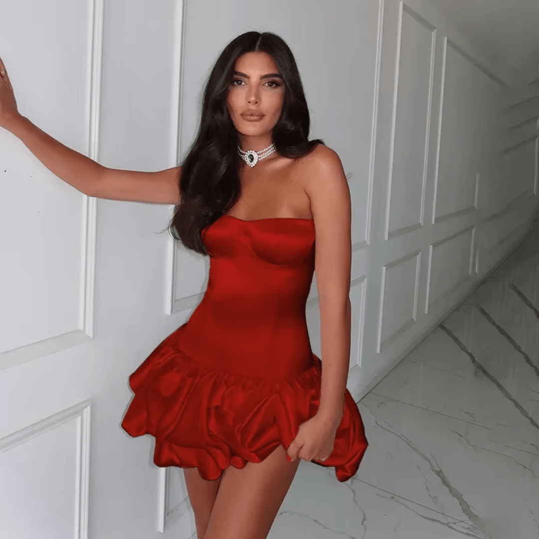 mini dark red dress Too Close Corset Red Mini Dress—Bold Party Style