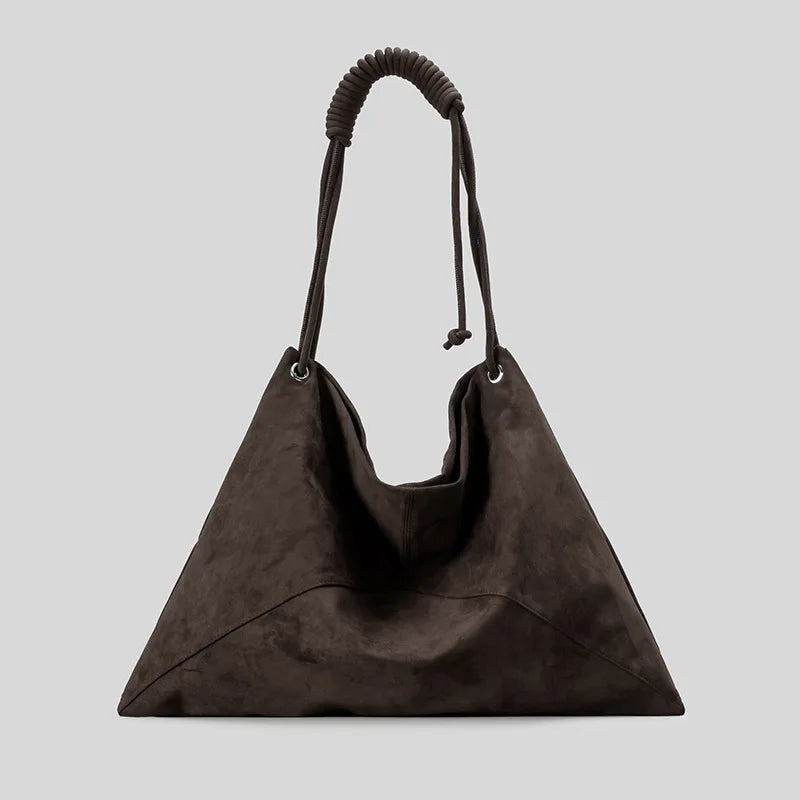 Trivora Faux Suede Shoulder Bag - Brown - Mermaid Way
