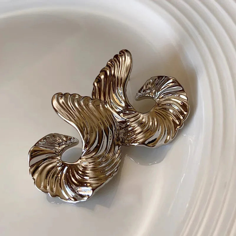 Twist of Light Spiral Stud Earrings - Silver - Mermaid Way