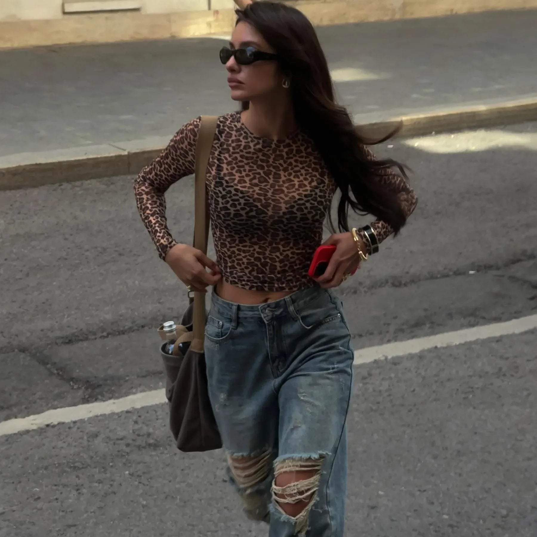 Wild Club Leopard Print Crop Top - Leopard / S - Mermaid Way