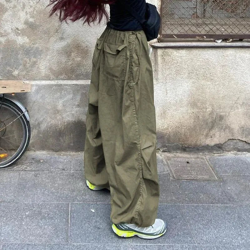 baggy cargo pants with elastic waistband
