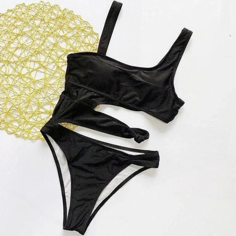 Candy Crush Asymmetrical Cut Out One-Piece Swimsuit - White / S - Mermaid Way