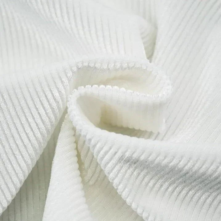 white ribbed fabric texture