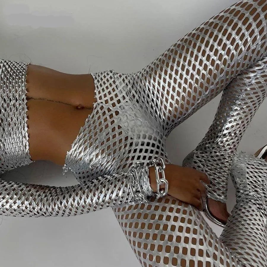 Corbyn Mesh Two-Piece Set - Silver / S - Mermaid Way
