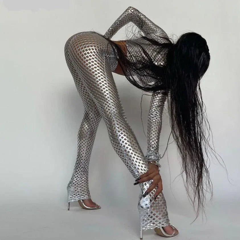 Corbyn Mesh Two-Piece Set - Silver / S - Mermaid Way