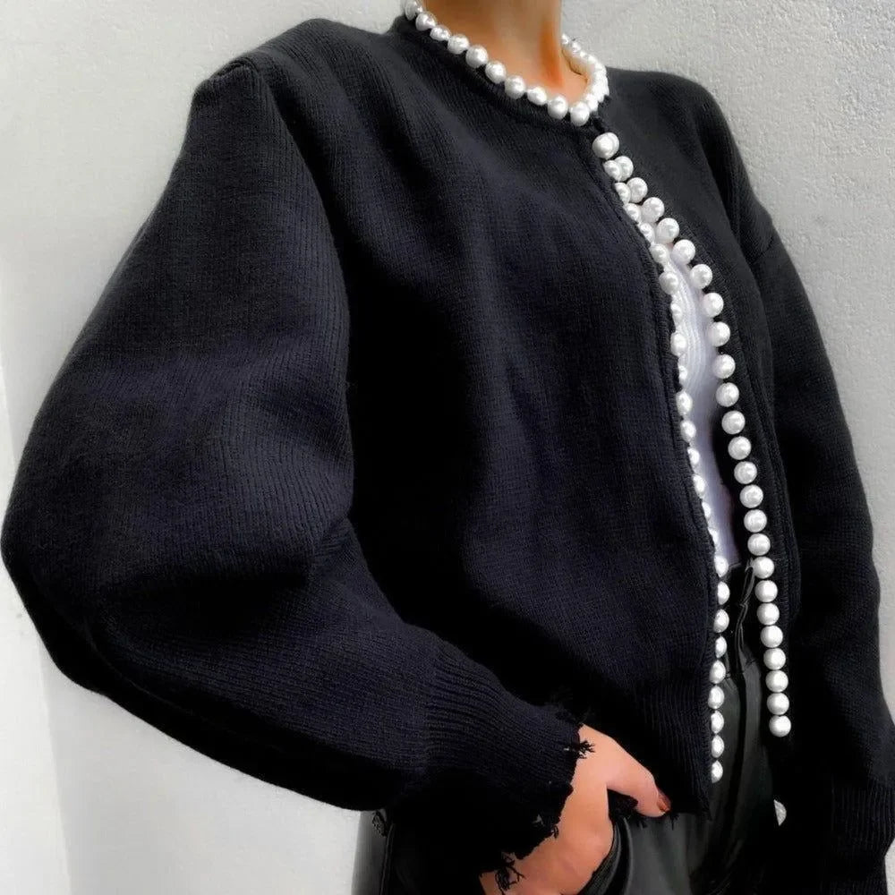 Crave Pearl Cardigan - Black / S - Mermaid Way