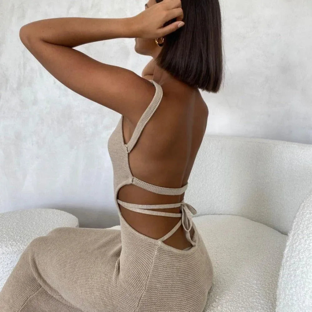 Cyclone Champagne Cut Out Maxi Dress
