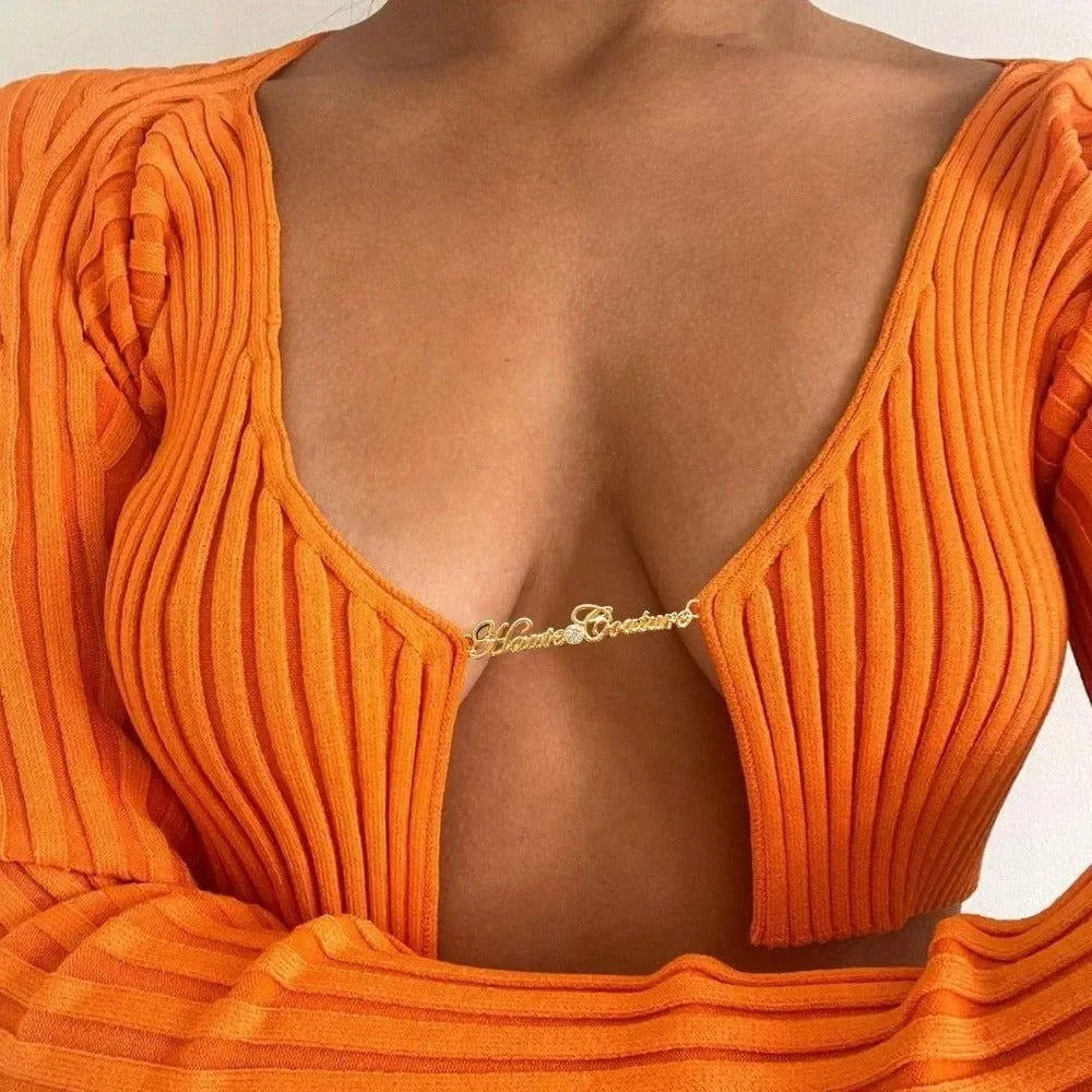 Emilia Orange Ribbed Long Sleeve Crop Top | Mermaid Way Emilia Orange Ribbed Long Sleeve Crop Top | Mermaid Way