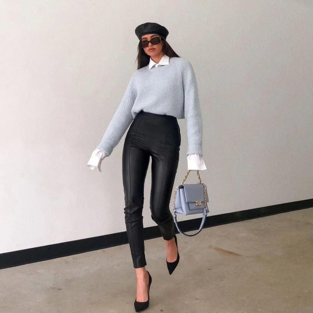 Helena Faux Leather Pants - Black / S - Mermaid Way