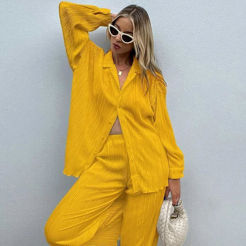 High Street Oversized Vintage Two-Piece Set - Yellow / S - Mermaid Way