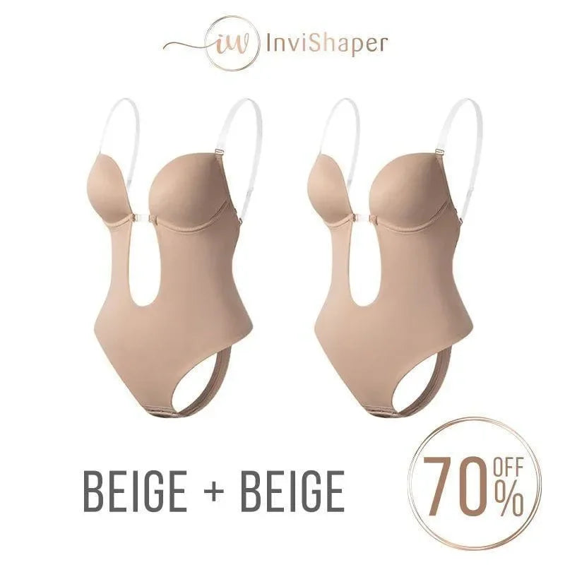 beige cut-out shapewear bodysuit with adjustable straps