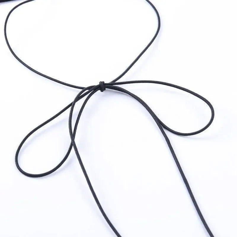 black lace-up string detail