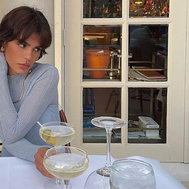 Presley Sheer Mesh Mock Neck Frill Hem Top - White / S - Mermaid Way