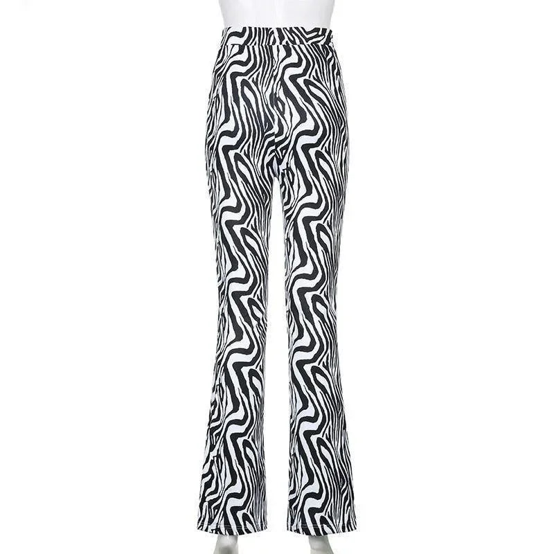 zebra print flared pants, statement look