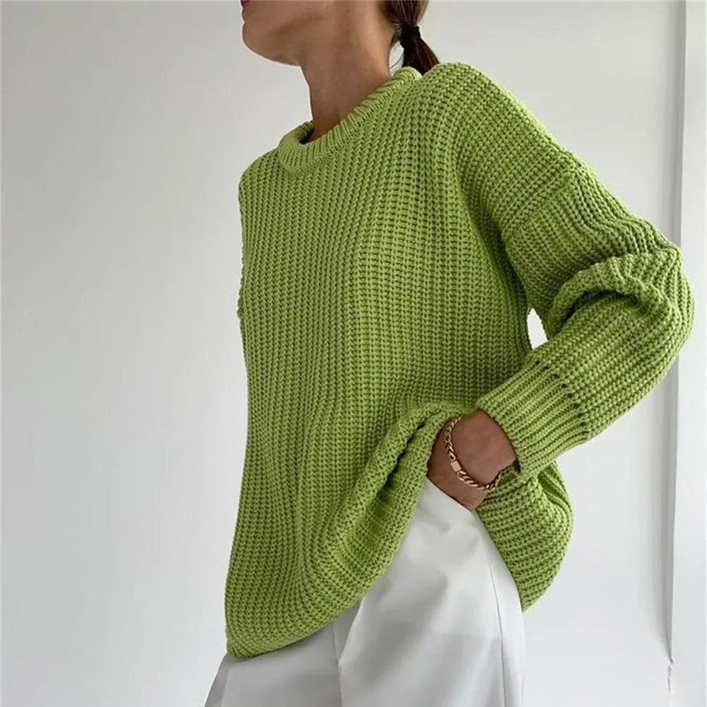 Sunset Trip Thickened Oversized Knitted Sweater - Orange / S - Mermaid Way