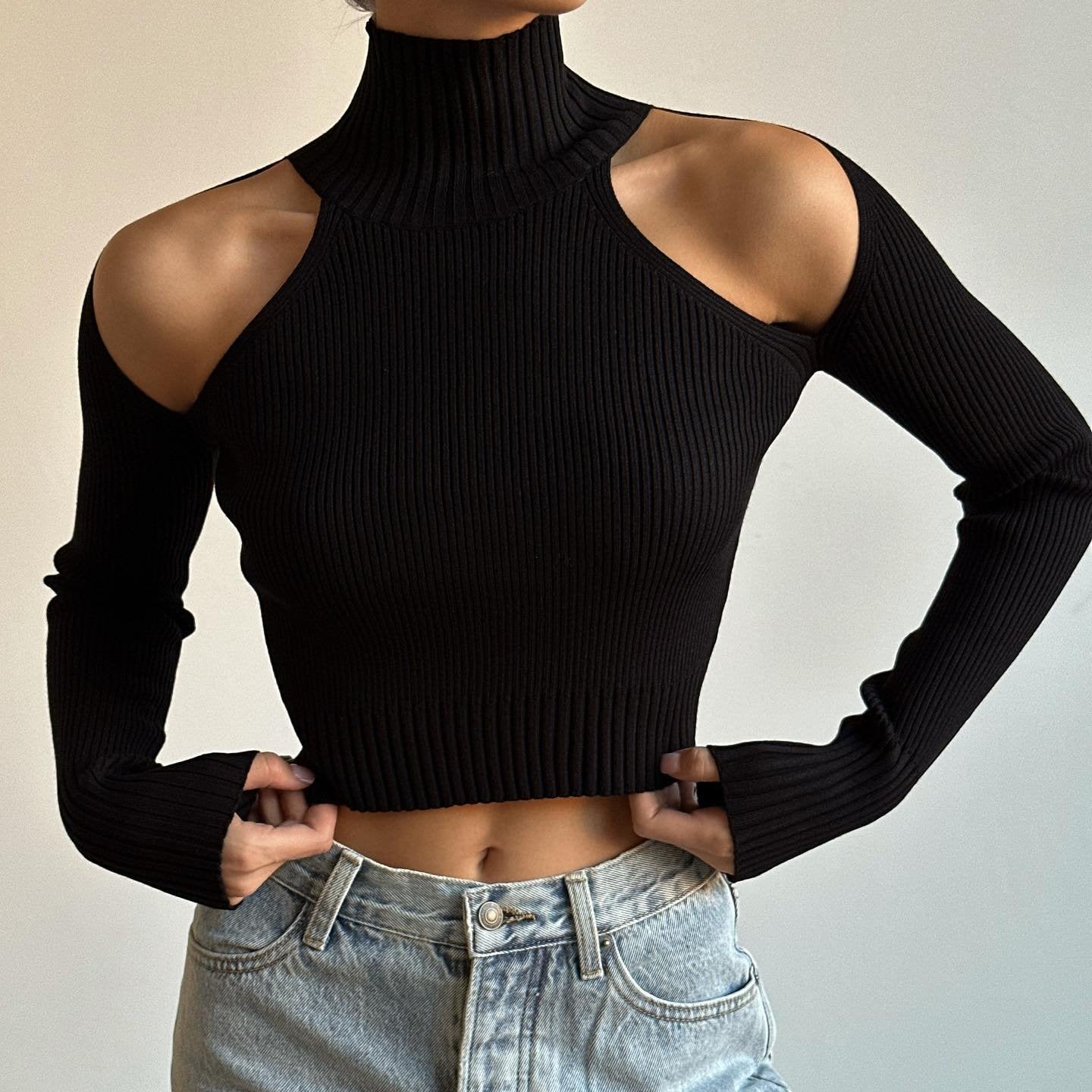 My Girl Cut Out Long Sleeve Sweater