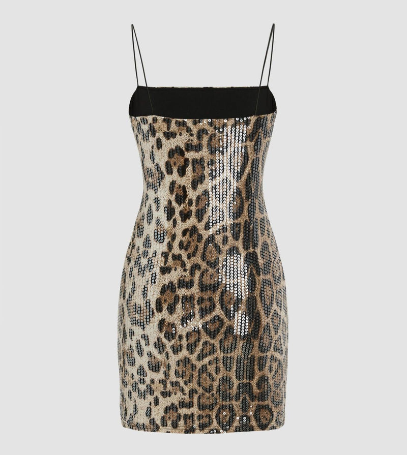 Ready For It Sequin Leopard Print Mini Dress - Dresses - Mermaid Way