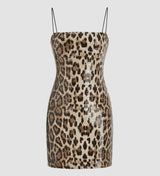 Ready For It Sequin Leopard Print Mini Dress - Dresses - Mermaid Way