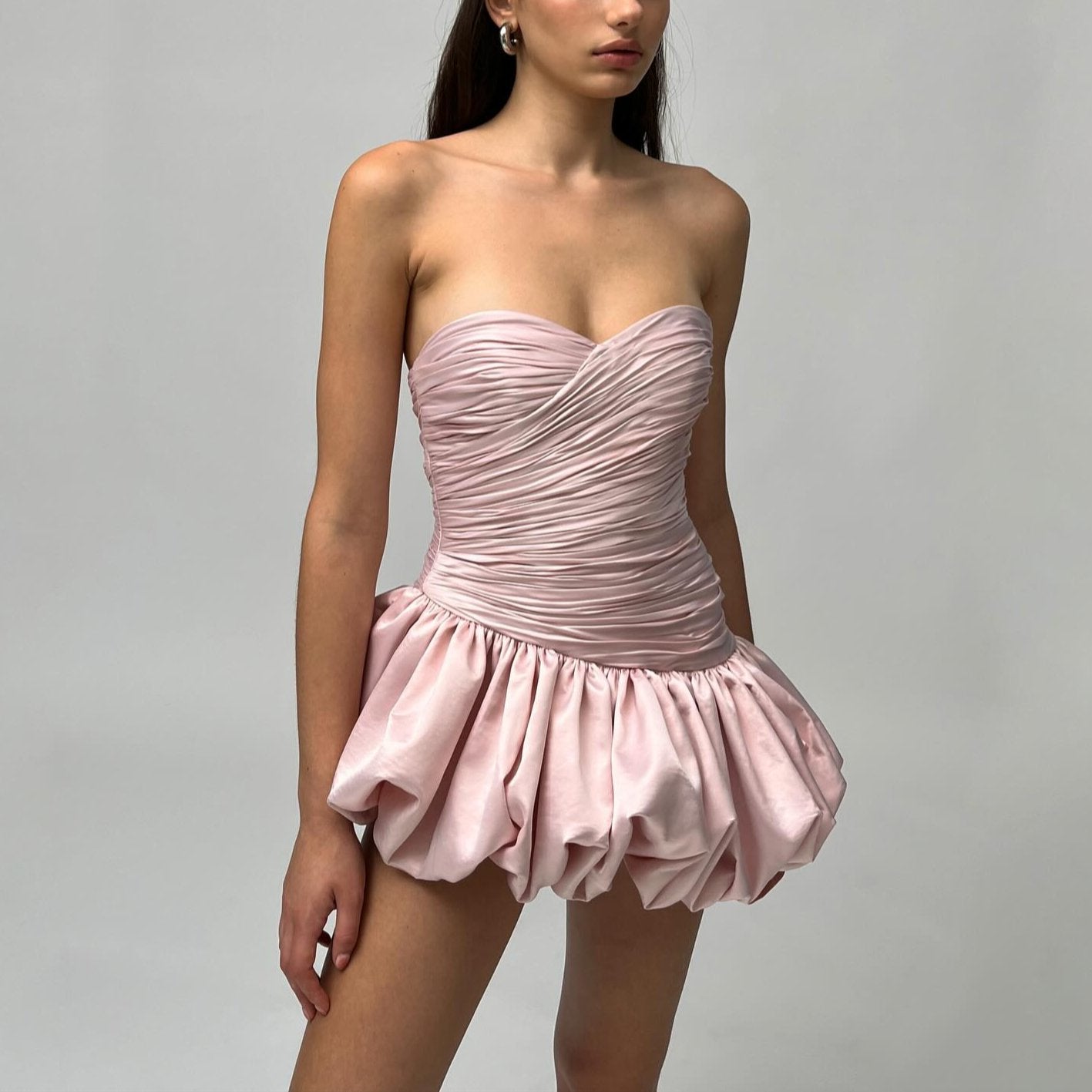 Lovely Layers Balloon Draped Mini Dress