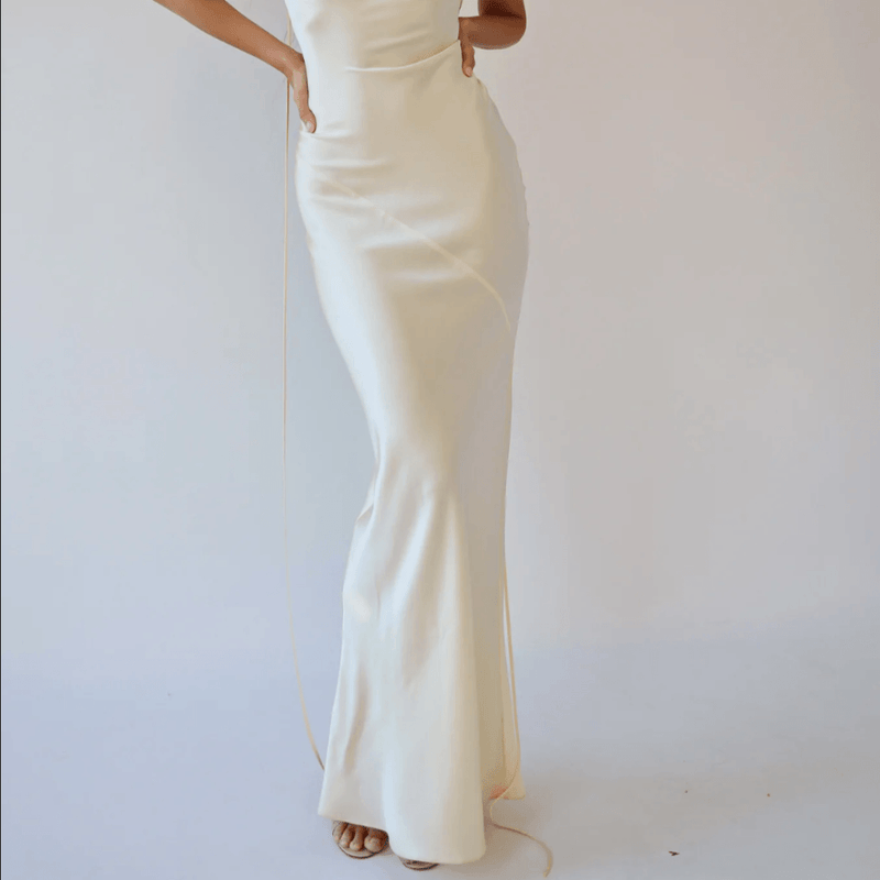 Snowdrop Plunging Back Cowl Maxi Dress - Dresses - Mermaid Way