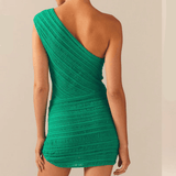 Dante Knit One Shoulder Mini Dress - Dresses - Mermaid Way