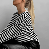 My Side of Town Striped Long Sleeve Top - Shirts & Tops - Mermaid Way