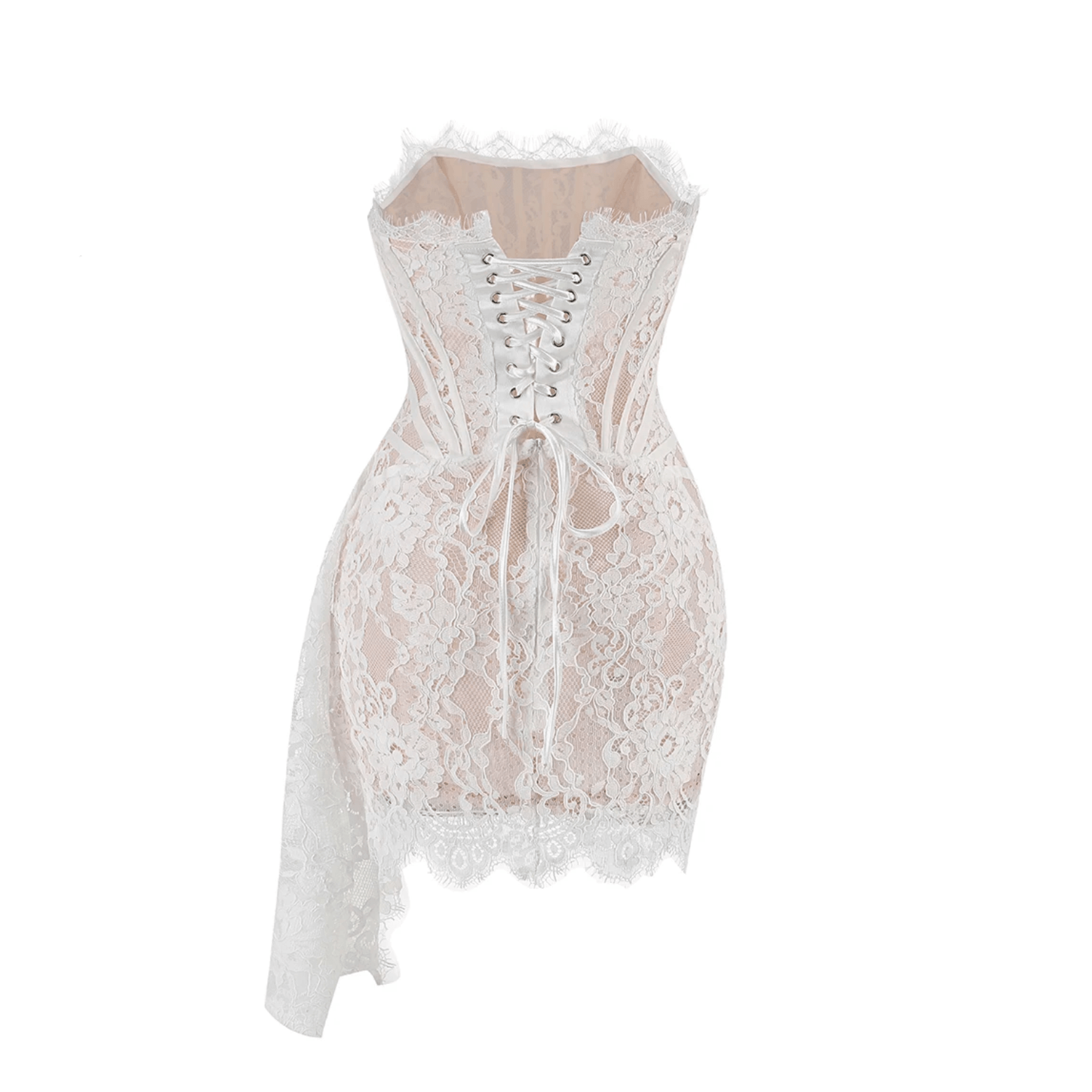 Lace Lure Corset Draped Mini Dress - Dresses - Mermaid Way