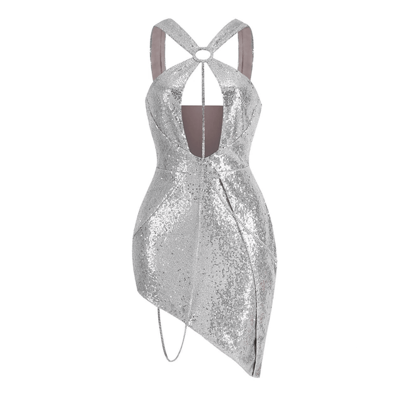 Make a Splash Sequin Diamond Chain Mini Dress - Dresses - Mermaid Way
