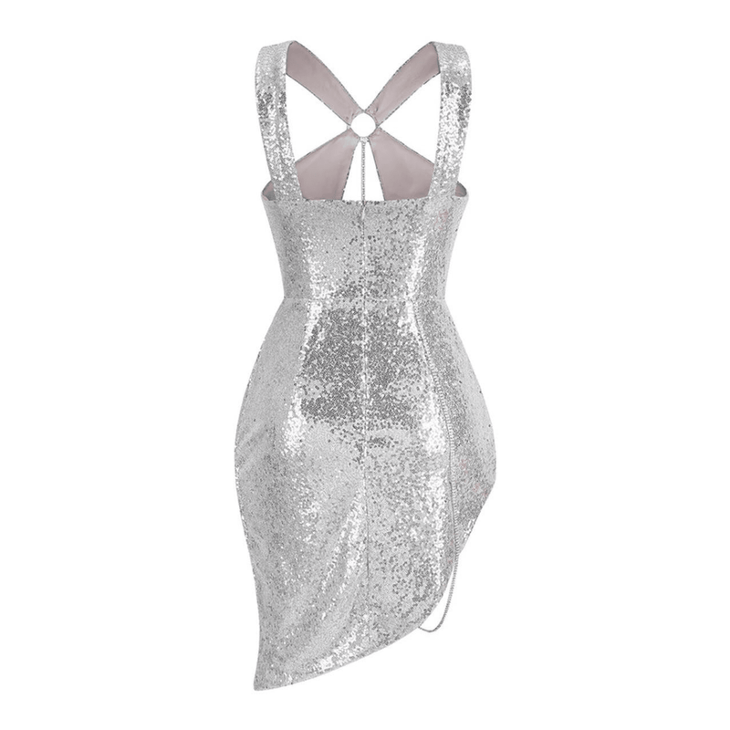 Make a Splash Sequin Diamond Chain Mini Dress - Dresses - Mermaid Way