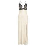 Loveline Satin Slip Lace Maxi Dress