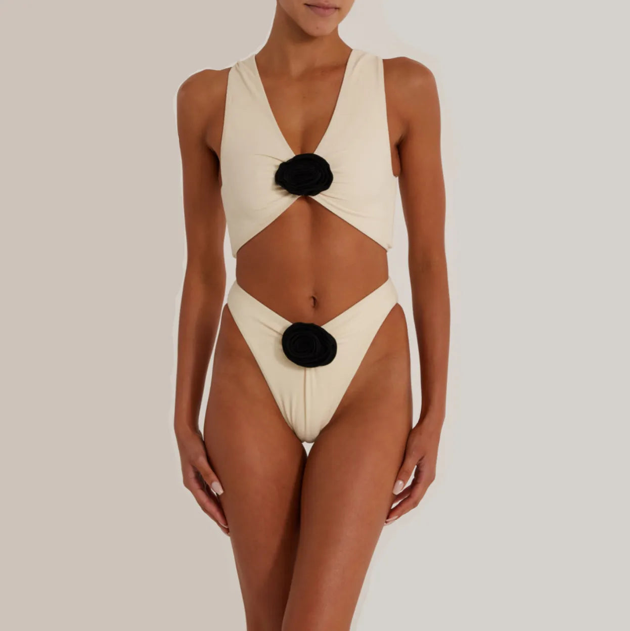 Monsoon Contrast Bikini With Rosette Detail