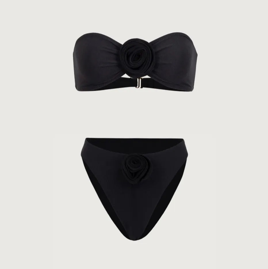 Sunset Bandeau Bikini With Rosette Detail