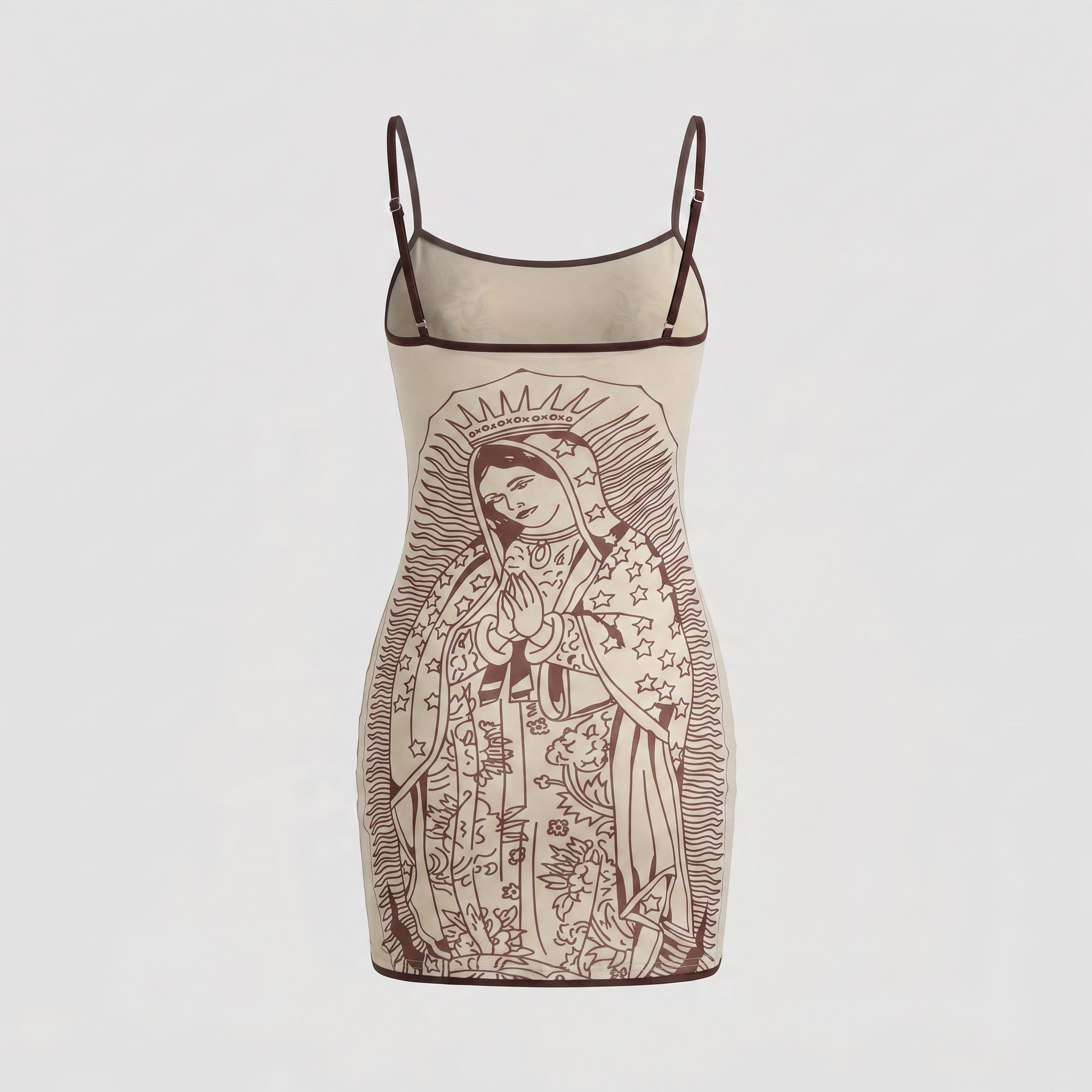 Euphoria Maddy Sacred Heart Bodycon Mini Dress on a light gray background